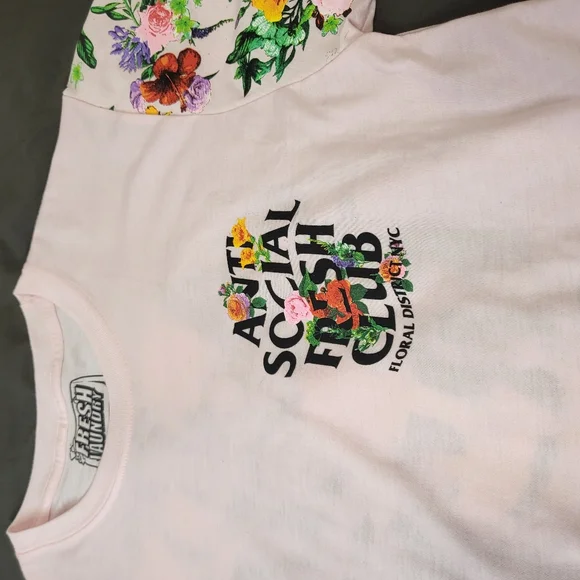 Anti Social Social Club Pink Tee (flower) - Picture 5 of 8